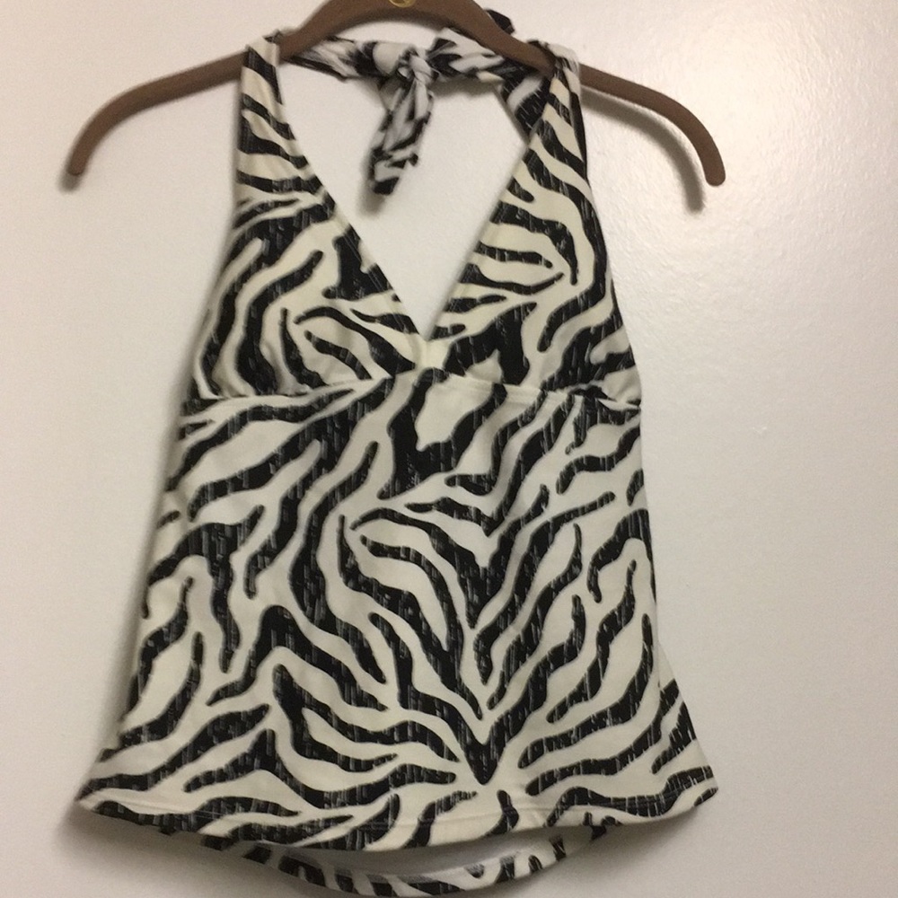 Catalina halter zebra swim top